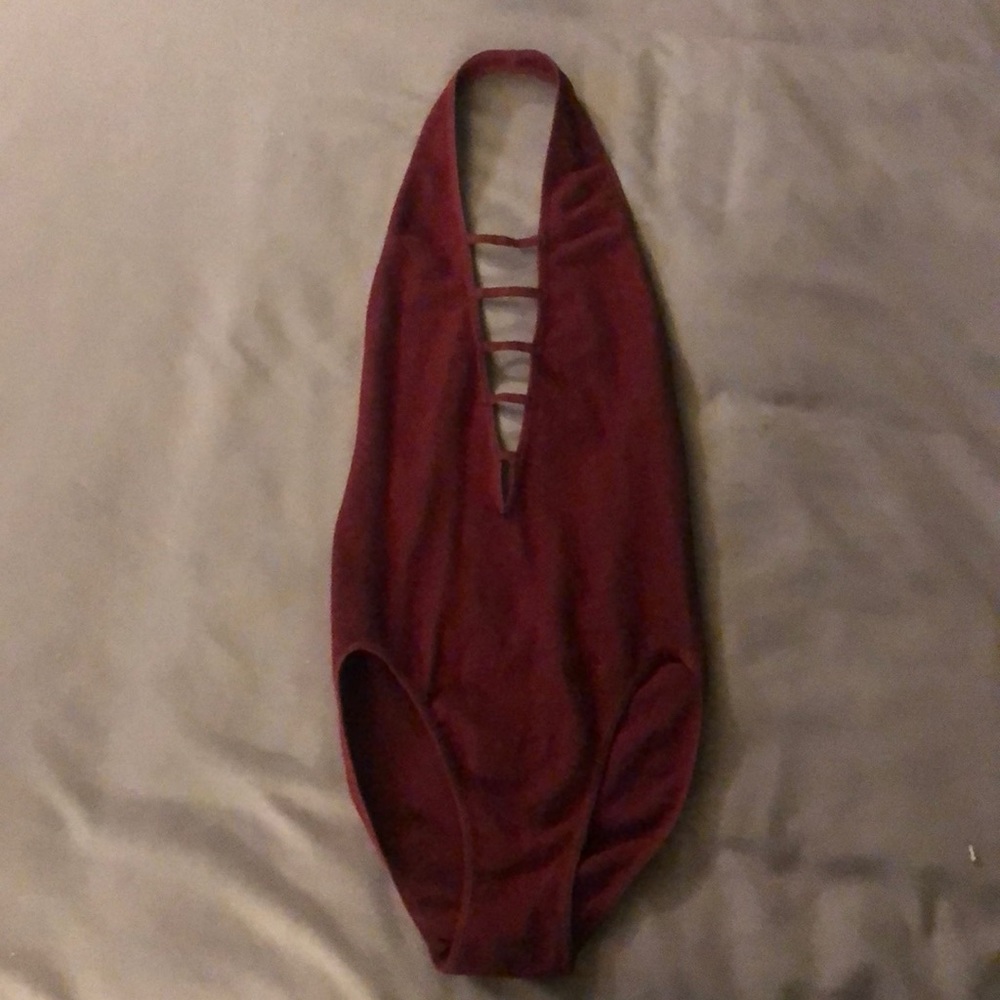Urban Outfitters Crimson Halter Bodysuit